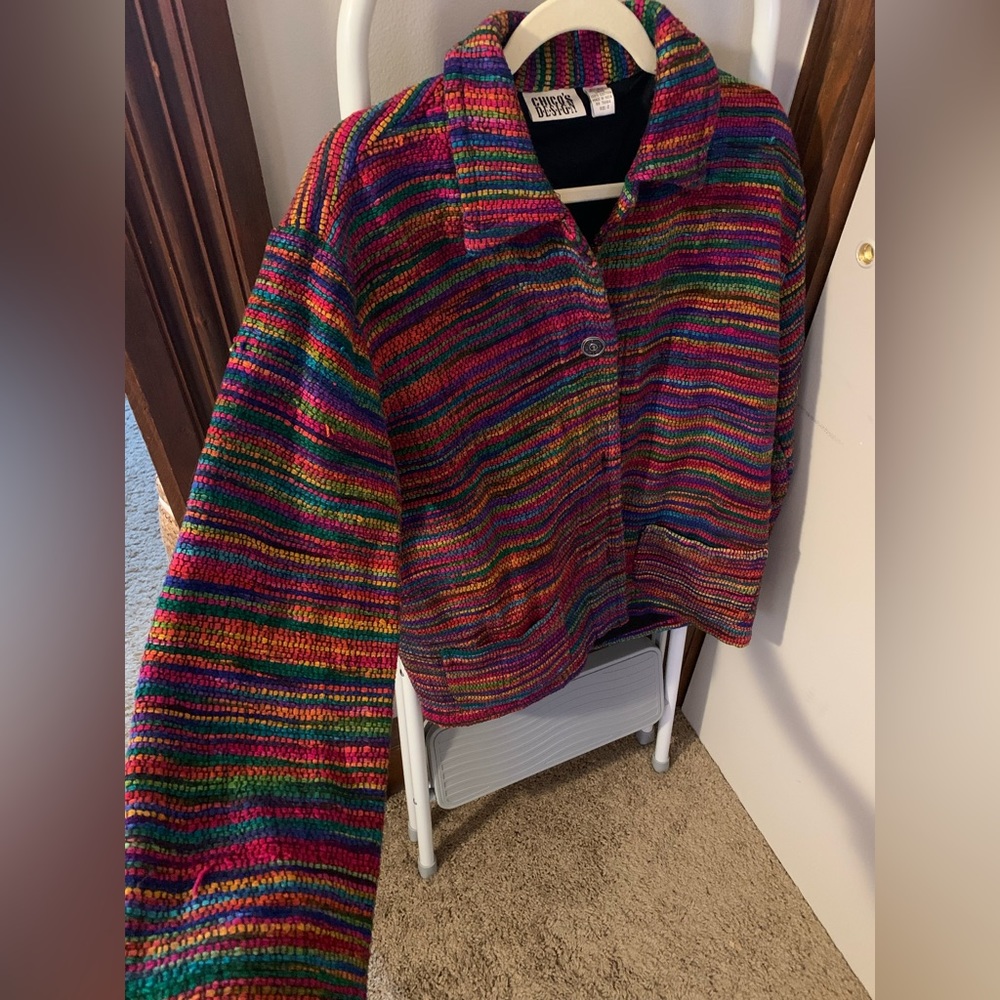 Beautiful cotton silk blend rainbow jacket